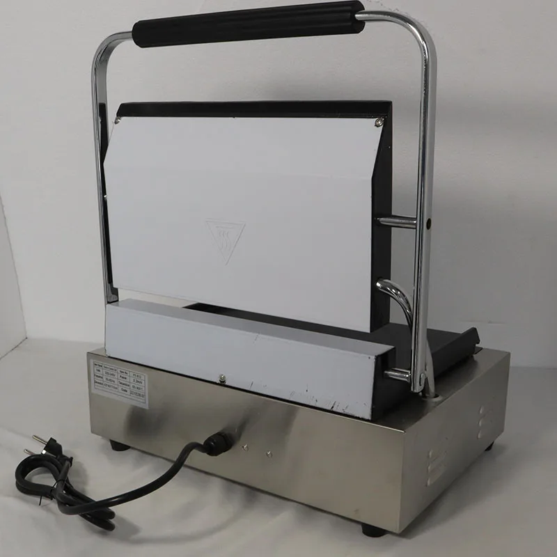 Commercial Electric Cast Iron Contact Sandwich Panini Press Maker Grill Griddle Machine - Image 4