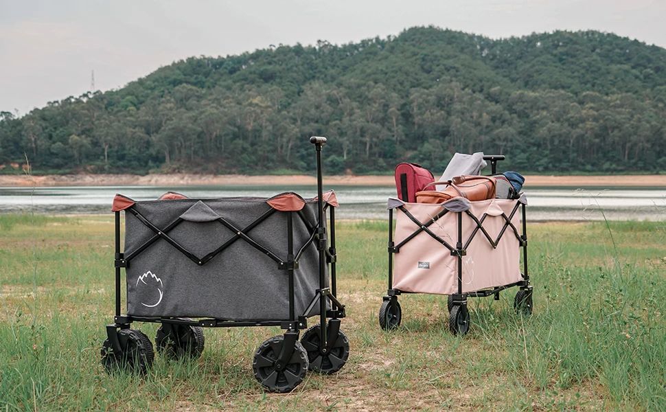 Collapsible Folding Wagon Cart Heavy Duty Shopping Cart Portable Sturdy Luggage Cart Folding Slim Easy for Storage