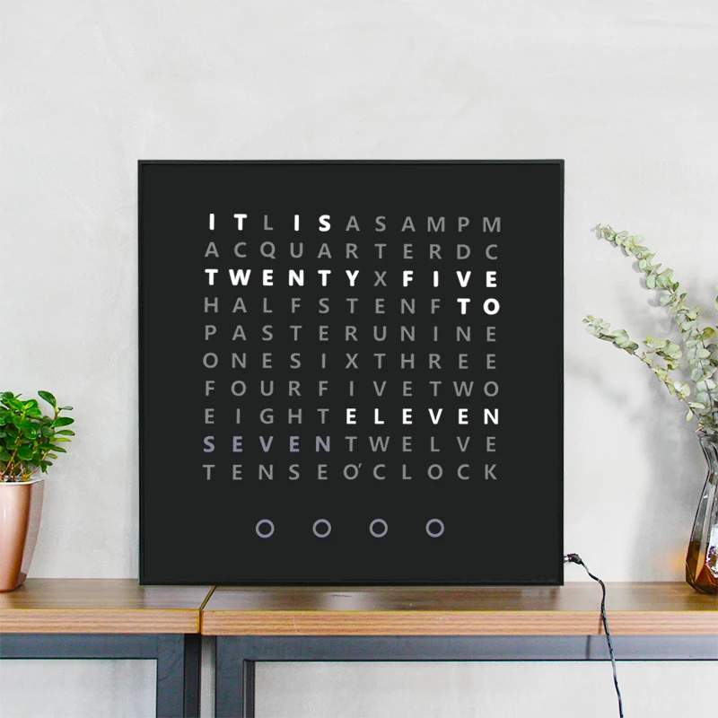 CHEETIE CP37L Free Sample Unique Design Digital Word Clock Led Text Display German Wall Word Clock