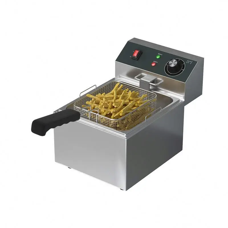 TEBAK High Quality Electric Deep Fryer Multifunctional Commercial Fryer Rapid Heating up Fryer Machine with Basket & Lid & Timer