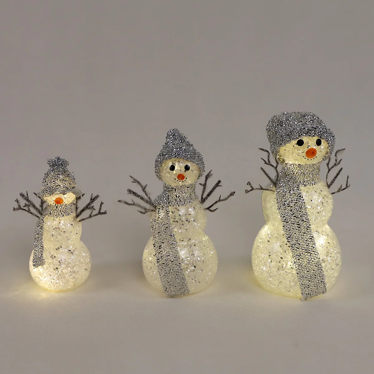 novelty gifts craft glass snowman light for christmas decorations for shopping mall ornaments