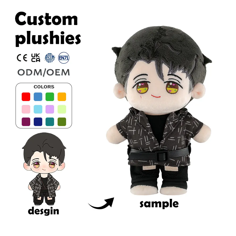 Custom Cartoon Cotton Doll 20cm Story Character Doll Kpop Idol Anime Plush Doll Figure Toys With Clothes