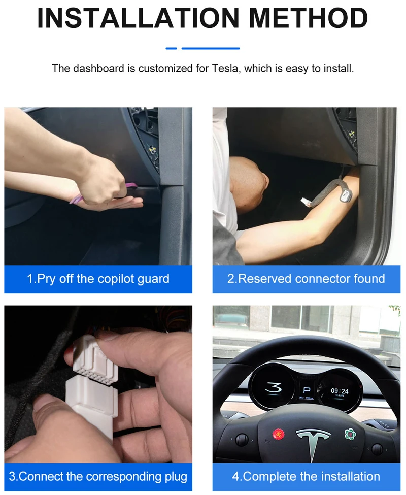 Digital Dashboard Panel for Tesla Model 3/Y - Speedometer, Water ...