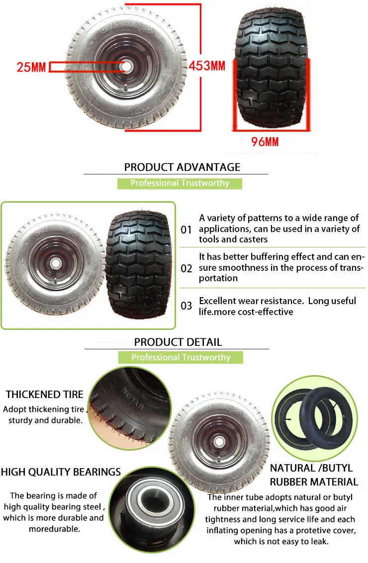 18x8.508 Pneumatic Atv Trailer Tires Lawn Mower Golf Cart Rubber