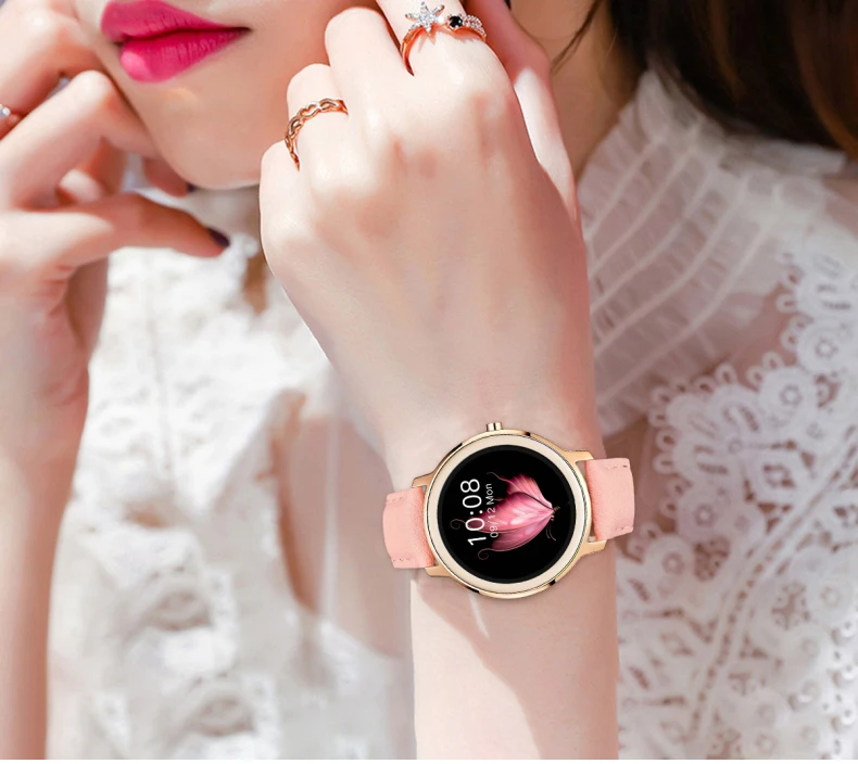 New Luxury Ladies Smart Bracelet with Round Screen Thin Body Stainless Steel Bracelets Women Smart Watch R18_15.jpg