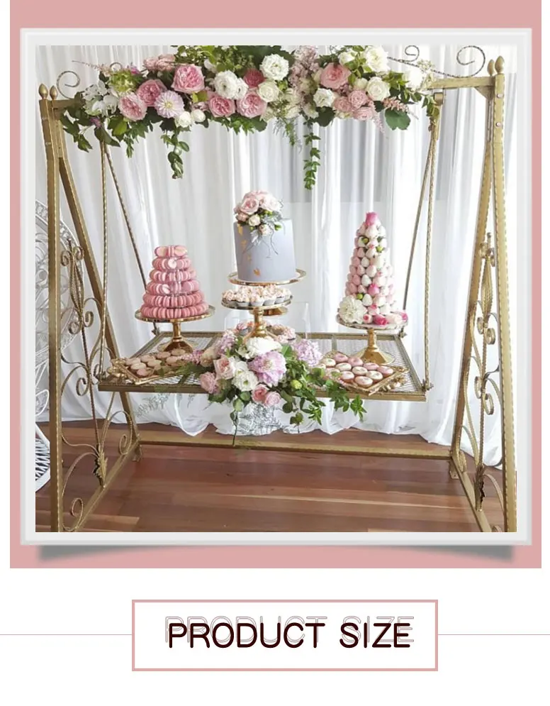 Hot Sale Party Wedding Metal Modern Swinging Wedding Cake Stands Cake