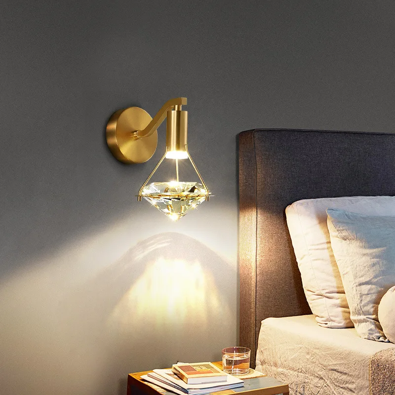 Modern Luxury K9 Crystal Desk Night Reading Wall Mounted Sconce Lamps ...