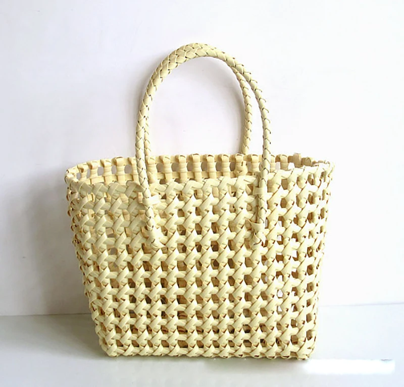Wholesale Women Basket Handbag Straw Tote Beach Bucket Bag Shoulder ...