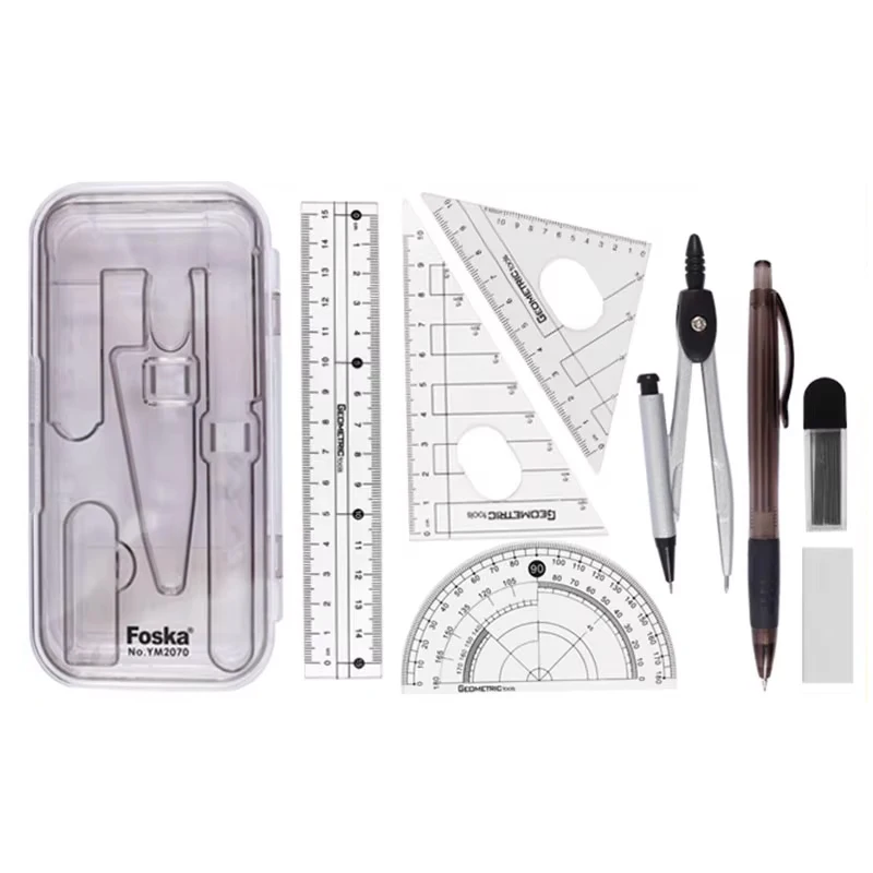 Foska School Stationery Dealer 8PCS Compass Set Mathematical Box