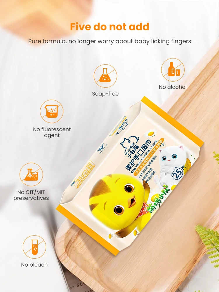 Gentle Baby Clean Wipes 25pcs Kid For Mouth And Hands supplier