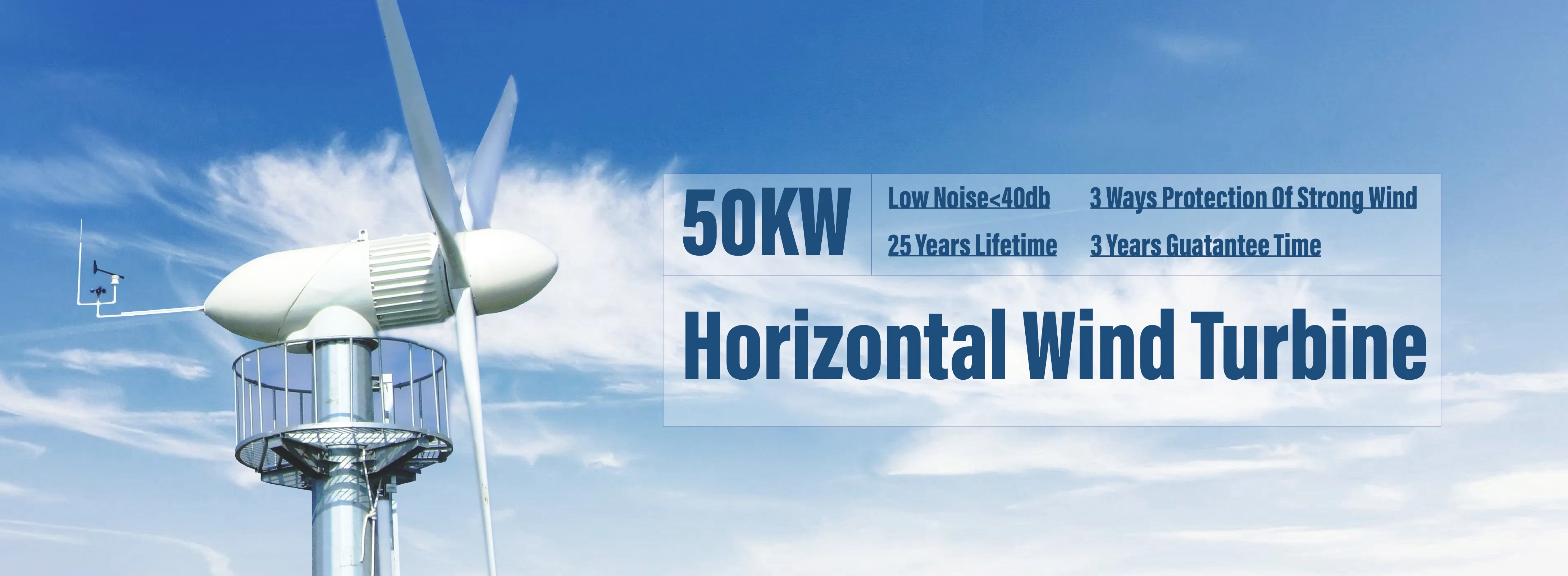 50KW High Power Horizontal Wind Turbine for Household/garden/farm/urban ...