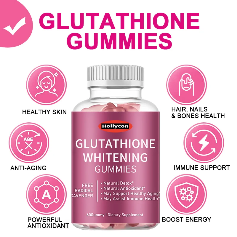 Private Label Skin Whitening And Brightening Gummy Candy Marine Collagen Vitamins Lglutathione