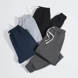 Men's Heavy Duty Woolen Eco-Friendly Sports Pants Trendy Sweatpants Small Toe Closure Sanitary Drawstring Foot Binding Pant