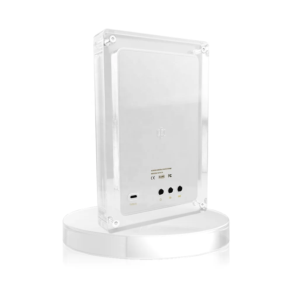 広告プレーヤーアクリルデジタルフォトフレーム透明クリスタル
