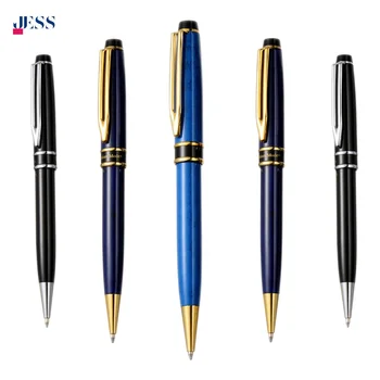 Wholesale 1.0mm Blue Twisted Metal Ballpoint Pens High-End Business Advertising Pens with Custom Logos Manufacturer Direct