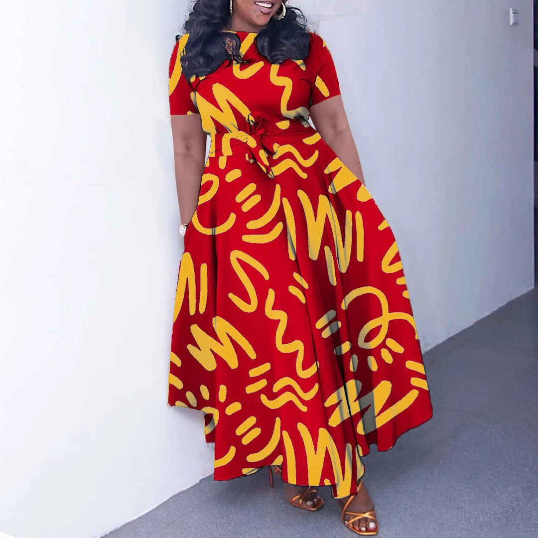 casual dashiki dress Bintarealwax African Long Sleeve Dresses for Women Party Wedding Casual Date Dashiki African Dresses for Women Y3819, Women's, Size: Medium