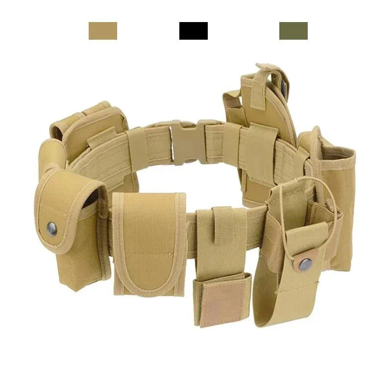 Outdoor Tactical Flashlight Pouch Wear-resistant Sets Multifunctional Utility Kit Belt Hiking Duty Belt Security Duty Belts