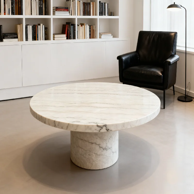 Natural Customized China Guangxi White Marble Coffee Table for Indoor Living Room Marble Furniture Design