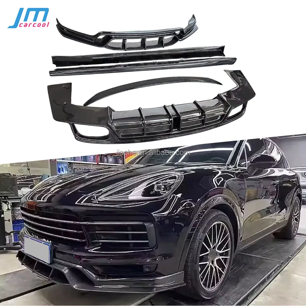 4 Pcs/Set Real Carbon Fiber & FRP Front and Rear Bumper Lip Diffus-