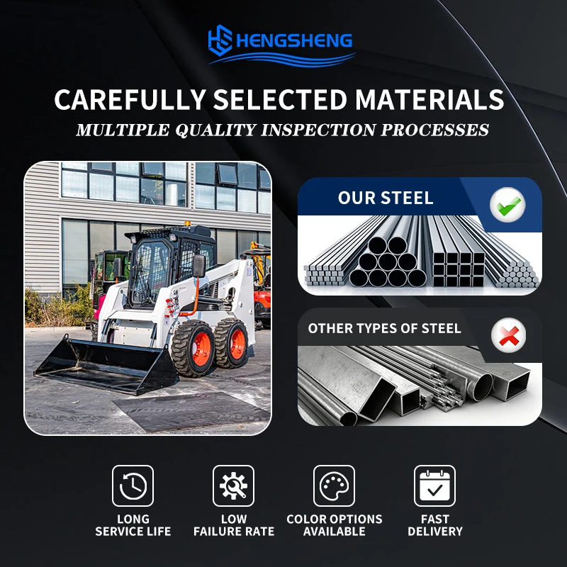 EU/EPA HS50 WHEEL-type Skid Loader Cabin with AC Yanmar Diesel Engine Bucket Capacity0.35m³ One-year Remote Warranty Fashionable