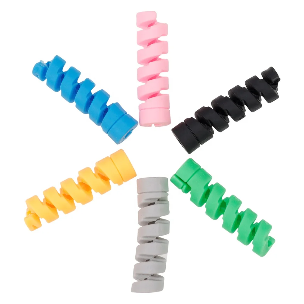 Protecteurs De Câble En Silicone Torsadé – Lot De 48, 6 Couleurs, 3,5 Cm, Pour Téléphone, Souris, Chargeurs