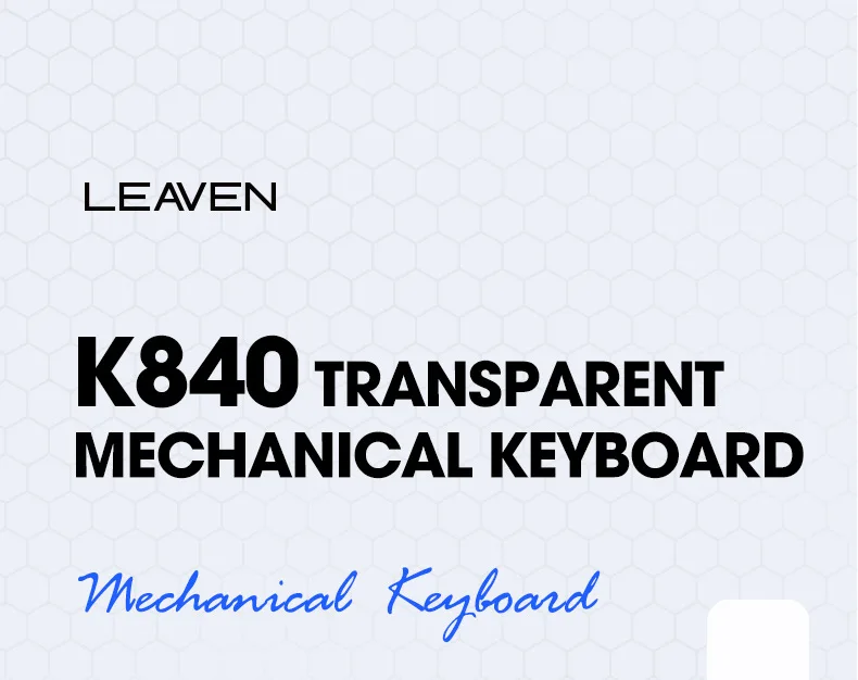 Leaven K840 Silent Mechanical Keyboard Transparent Rgb Gaming Wired