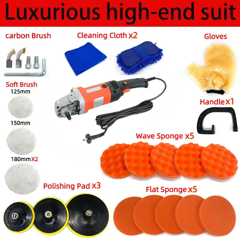 Hierkin 1400w Car Random Orbital Polisher Kits Electric Grinder