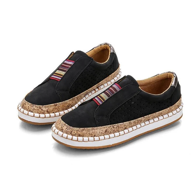 Women's shoes flat matching color platform casual shoes sports style slip-on sporty shoe