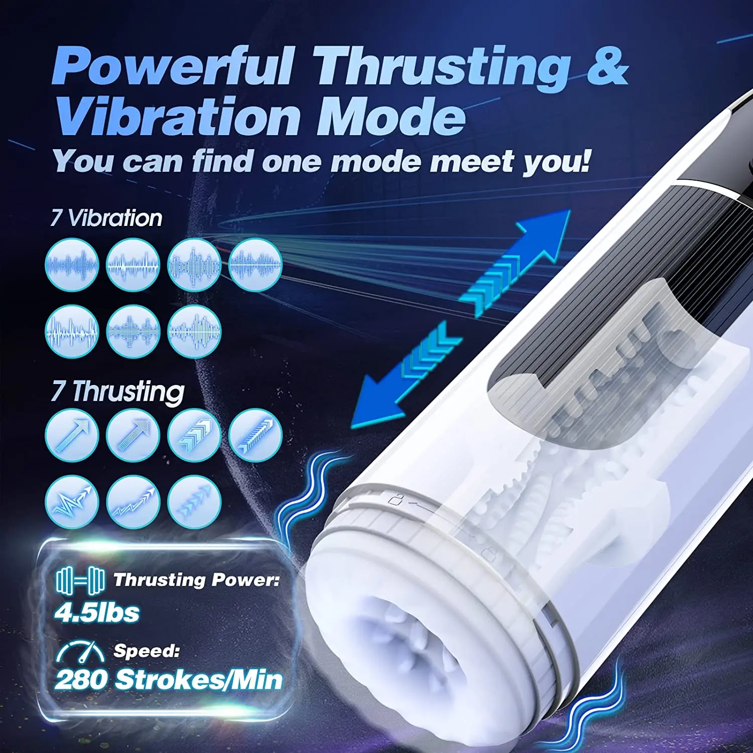Intelligent Sound Male Masturbator Cup Thrusting Pussy Pocket Vibrator Sex Toys for Men Masturbating Automatic