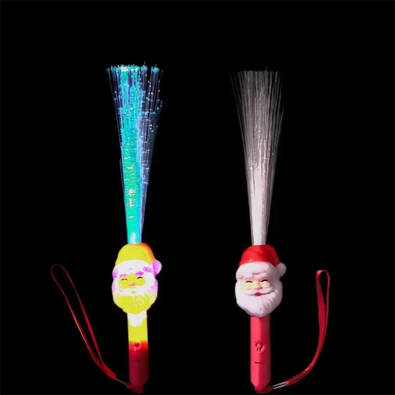 Лидер продаж Рождественская серия волоконно-оптическая палочка пластиковая светящаяся меняющая флеш-палку игрушка для концерта и вечеринки