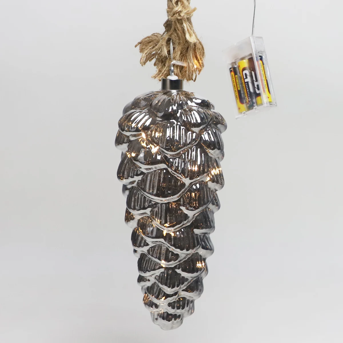 2023 blown glass merry christmas hanging pinecone decorations lights inflatable christmas ornament for Xmas tree