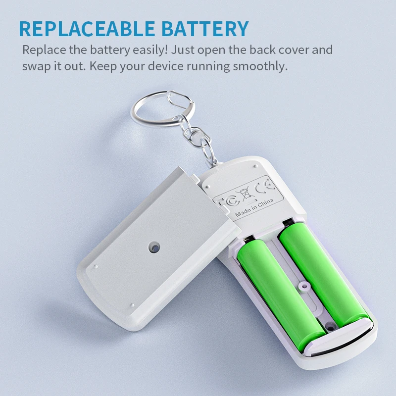 Portable 130 DB Loud Sound Personal Alarm Anti-Theft Security Device with LED Light Flashlight and Keychain