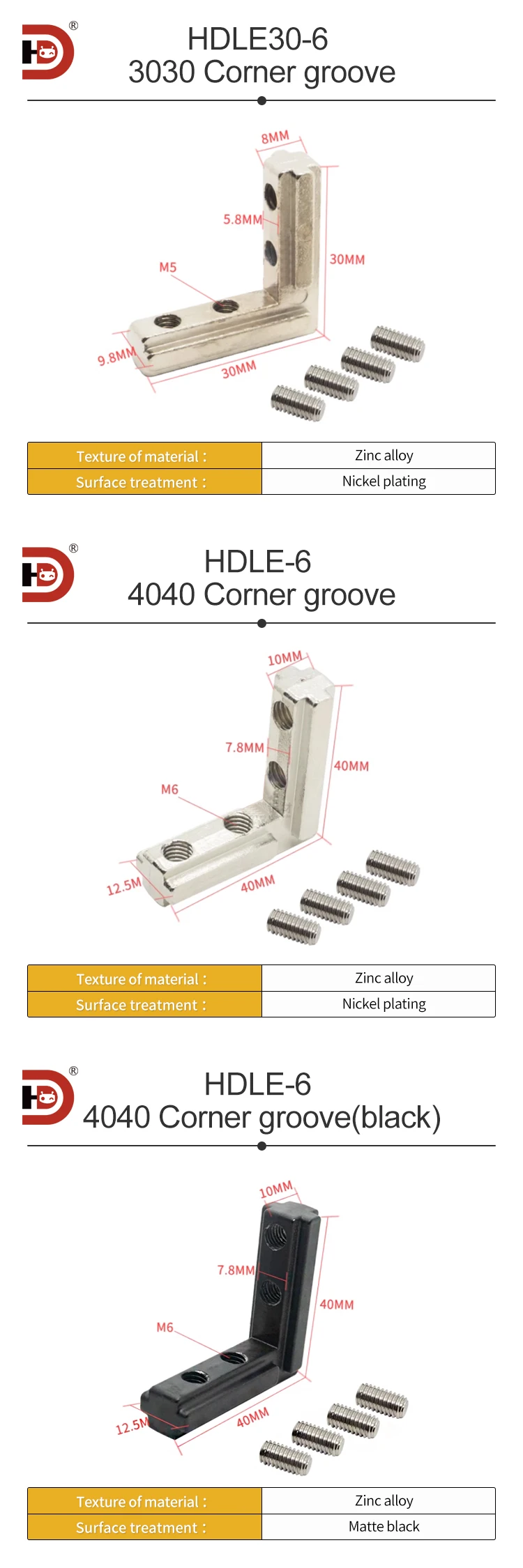 3030/4040 Aluminum Profile Corner groove L-shaped Internal Connection Corner Code Aluminum Profile Built-in Corner groove manufacture