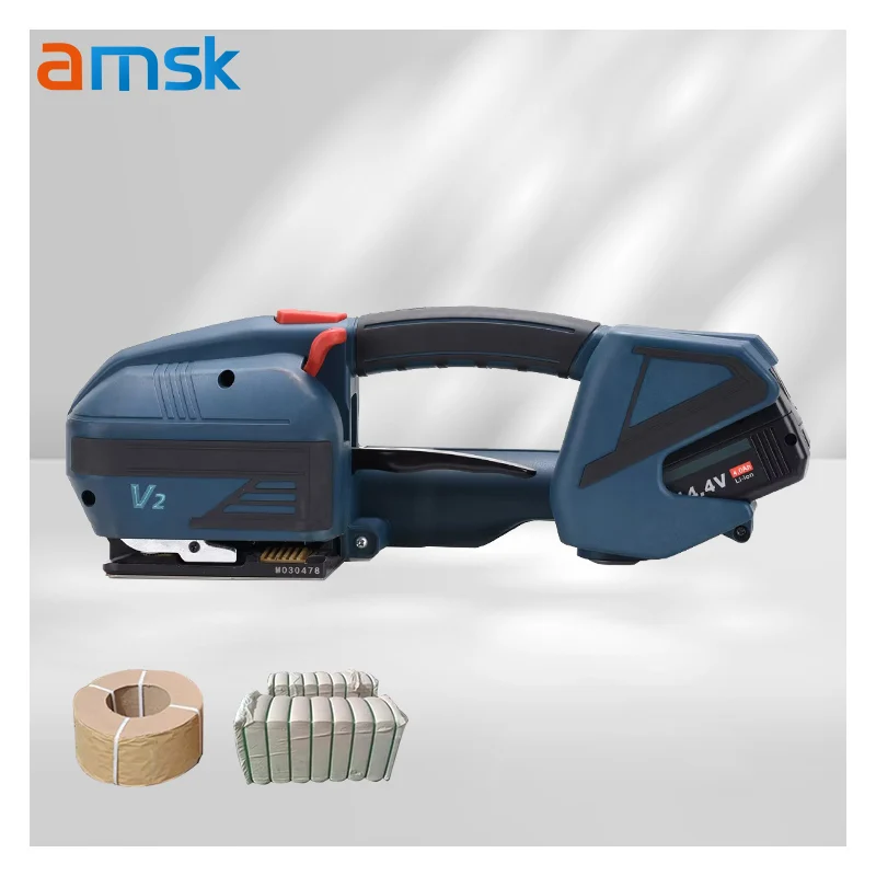 V2 Semi-automatic Handheld Electric Multifunctional Strapping Machine PP PET Wooden Case Carton Packing Hot Melt with PE Battery