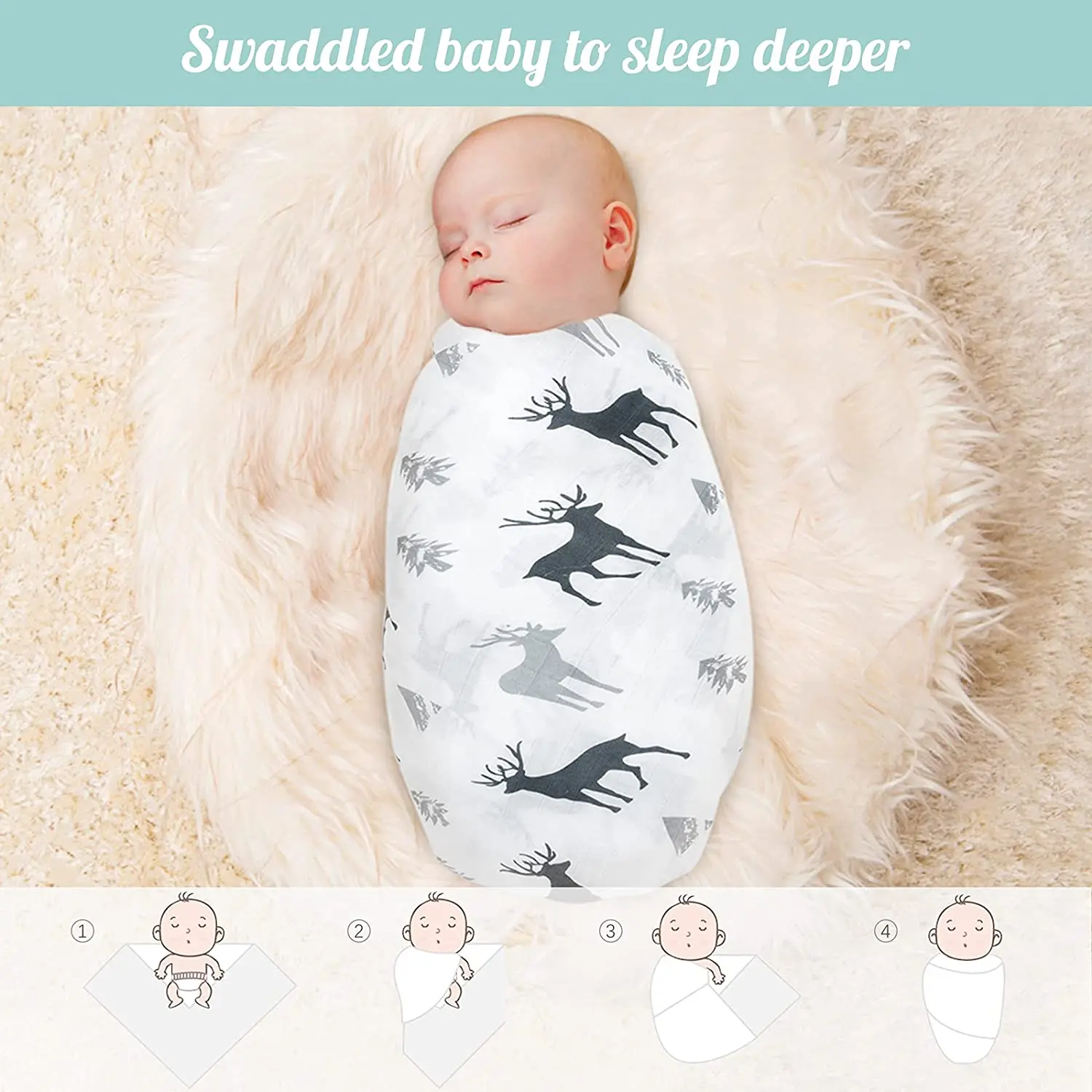 Wholesale Custom Print Quilt Bamboo Swaddle Muslin Baby Child Swaddle