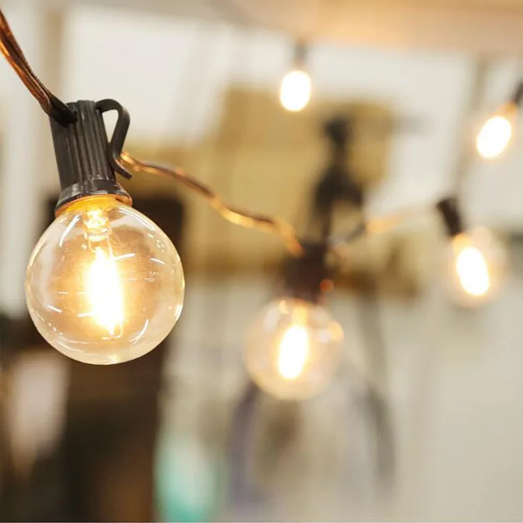 G40 Globe Solar String Light 25 Clear Led Bulbs Vintage Backyard Patio Bulb Hanging Indoor Outdoor Lights