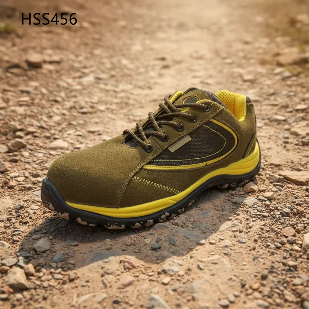 HY,Outdoor Exercise Quality Suede Leather Coyote Color Hiking Shoes Anti-hit Sturdy Toe Insert Sport Safety Shoes HSS456