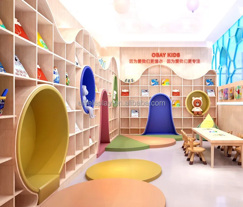 Modern Kids Library Furniture Set - Durable Preschool Bookshelf for ...