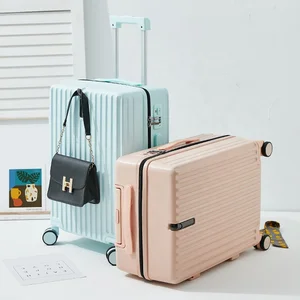 Design ABS PC Travel Bag Fashion Luggage Outside Hidden With Pocket Bag Hook Trolley Suitcase
