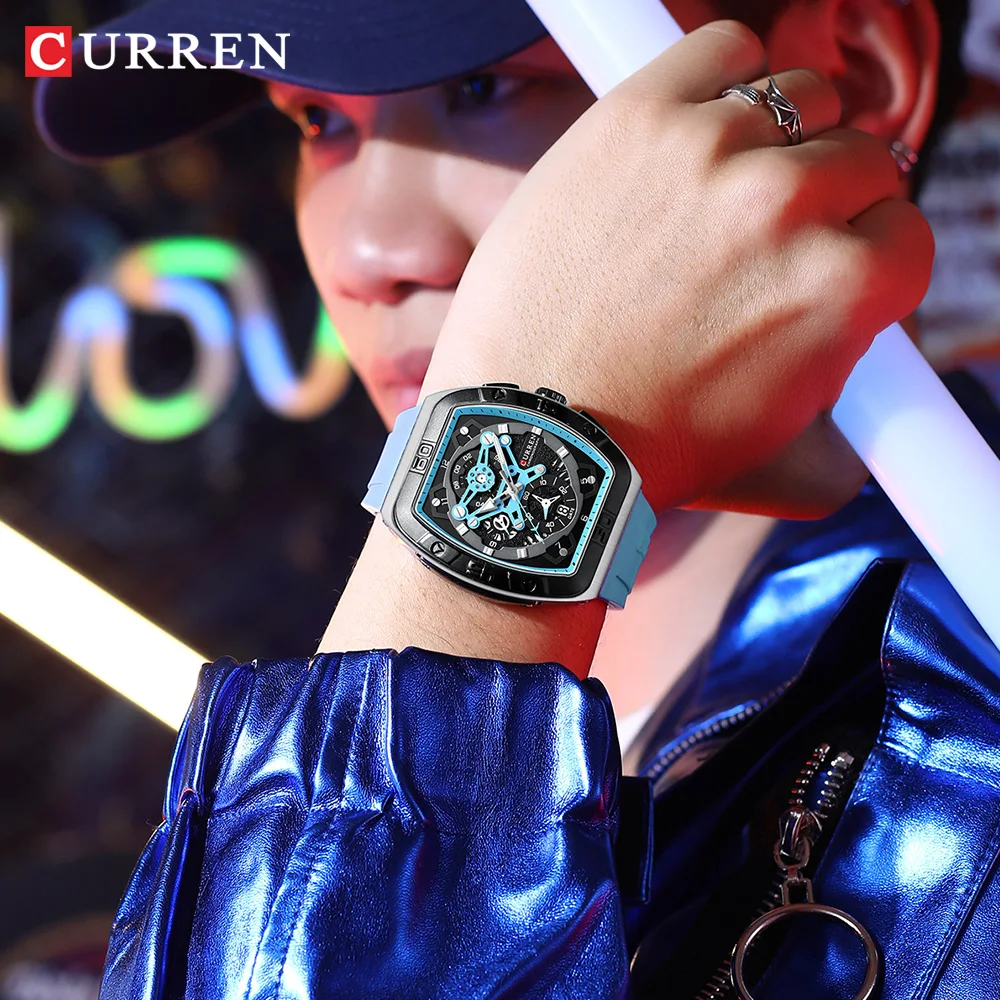 CURREN New 8443 orologi sportivi moda uomo quadrante grande