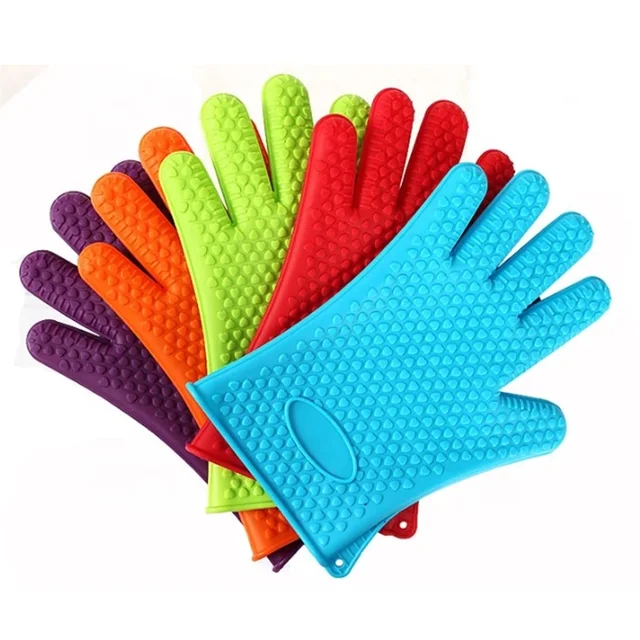 Waterproof Heat Resistant Gloves BBQ Kitchen Silicone Oven Mitts