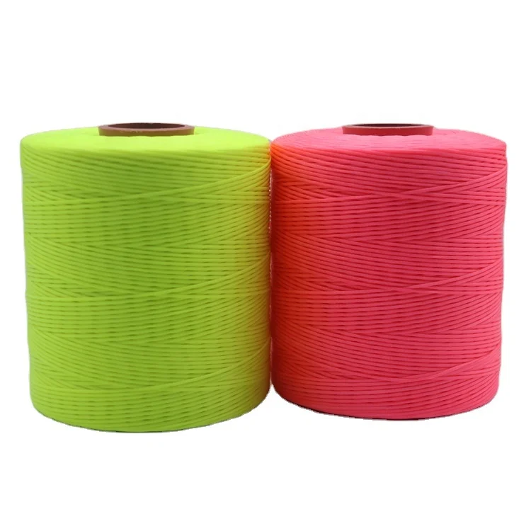 Wholesale Factory 100% Polyester Flat Wax Thread High Tenacity 150D/16 210D/16 240 Colors Stock for Sewing Embroidery Knitting