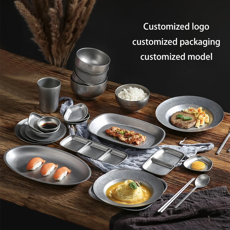 Vajilla de Metal Estilo Industrial Vintage Tiendas Olla Caliente