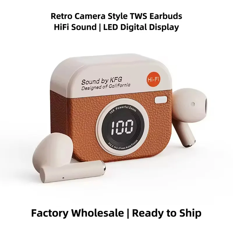 B2B Retro Wireless In-Ear Headset High Quality Sports TWS Earbuds Gear Noise Reduction Headphone LED Battery Indicator Earphones