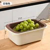 White and brown small two-piece drain basket set