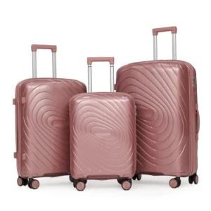 PP Suitcase 4-Piece Set 20" 24" 28" Lightweight Front Open Durable Anti-Theft TSA Lock Spinner Wheels with Combination Lock