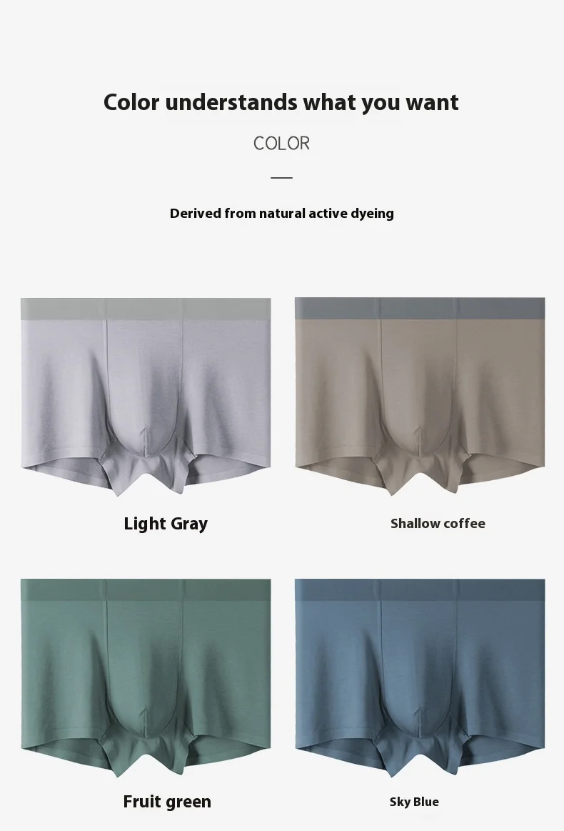 New Arrival Men's Underwear Breathable  Antibacterial Modal Men's Boxer Briefs Modal Men's Underpants Custom OEM Supplier