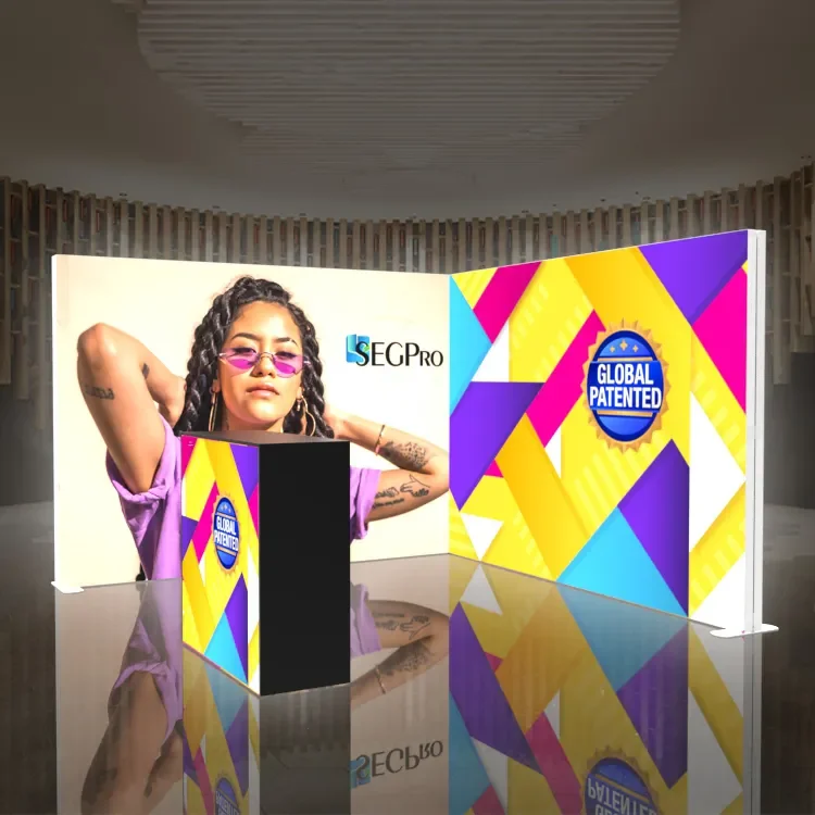 Faltbar 20x8ft Einfache Aufbau-Aluminiumrahmen Spannfabrikportable Veranstaltungsshelf-Stand Messestand Ausstellung Pop-Up-Display