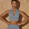 Chaleco de yoga gris azul