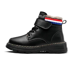 Новинка 2021, модная детская Водонепроницаемая зимняя обувь из искусственной кожи для девочек